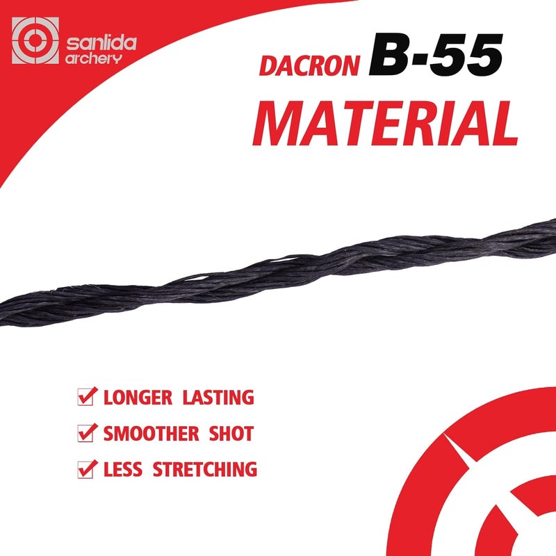 sanlida Archery Noble Recurve Bow String, Standard/Universal Dacron BCY B55 Bowstring Replacement for Recurve Bow, AMO 48"/54"/62"/66"/68"/70",12 Strands - Image 2